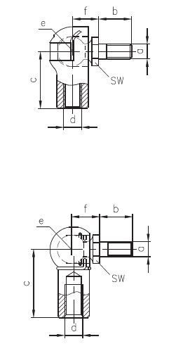 Angle joint with bolt